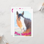 hallo prachtige paardenkaarten kaart (Voorkant / Achterkant in situ)