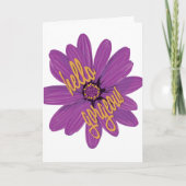 hallo prachtige Paarse en Oranje bloem Kaart (Voorkant)