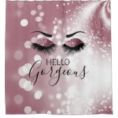 hallo prachtige Roos Glitter Eyes Douchegordijn (Voorkant)