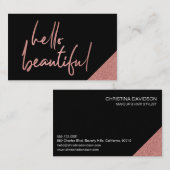 hallo prachtige Roos Gold Makeup-artiest Visitekaartje (Voorkant / Achterkant)