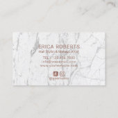 hallo prachtige Roos Gold Script Marble Salon Visitekaartje (Achterkant)