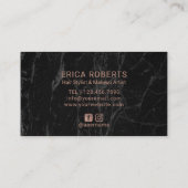 hallo prachtige Roos Gold Script Tropische bladere Visitekaartje (Achterkant)