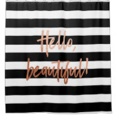 hallo prachtige Roos Gold Striped Douchegordijn (Voorkant)