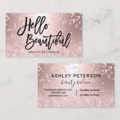 hallo prachtige roos goud glitter metal confetti visitekaartje (Voorkant / Achterkant)