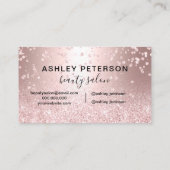 hallo prachtige roos goud glitter metal confetti visitekaartje (Achterkant)