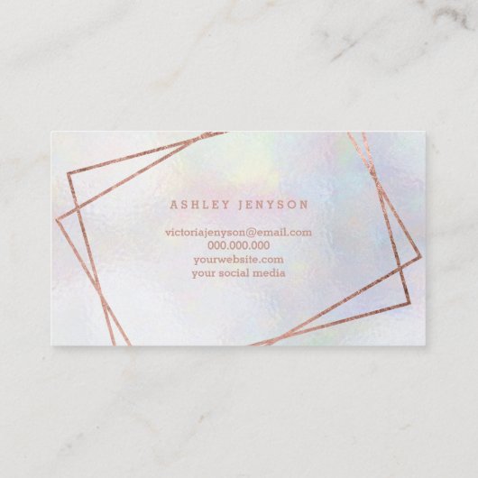 hallo prachtige roos goudscript geometrische parel visitekaartje (Achterkant)