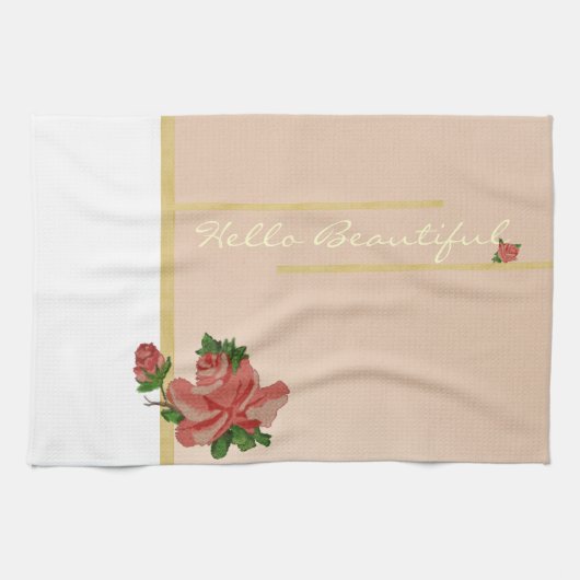 hallo prachtige Roos handdoek (Horizontaal)
