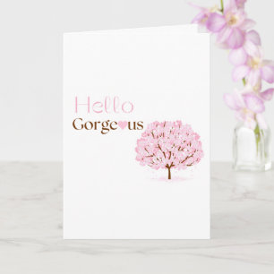 Hallo Prachtige, Roze Bloesem Boom Kaart