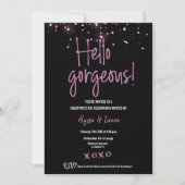 Hallo Prachtige Roze Glitter Confetti Galentine Kaart (Voorkant)