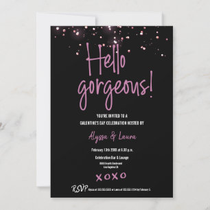 Hallo Prachtige Roze Glitter Confetti Galentine Kaart