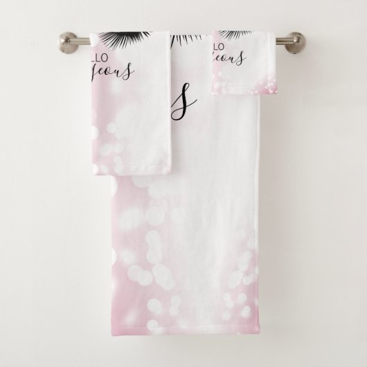 hallo prachtige roze glitter Eyes Bad Handdoek (Insitu)