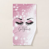 hallo prachtige roze glitter Eyes Bad Handdoek (Handdoek)