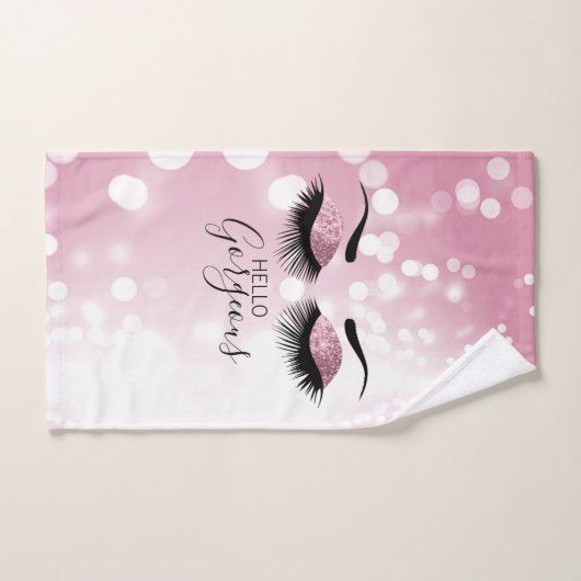 hallo prachtige roze glitter Eyes Bad Handdoek (Handdoek)