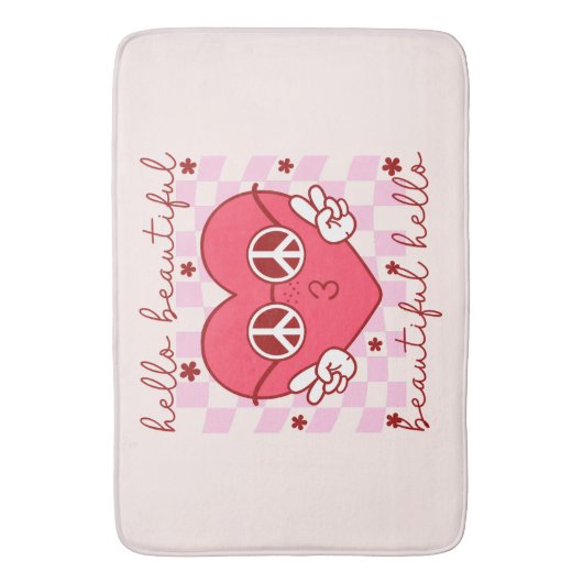 hallo prachtige roze harthart badmat (Voorkant Verticaal)