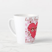 hallo prachtige roze harthart latte mok (Linkerhoek)