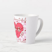 hallo prachtige roze harthart latte mok (Rechterhoek)