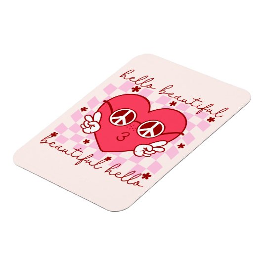 hallo prachtige roze harthart magneet (Linkerzijde)