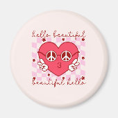 hallo prachtige roze harthart magneet (Voorkant)