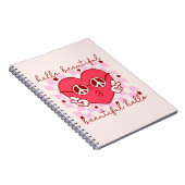 hallo prachtige roze harthart notitieboek (Rechterzijde)