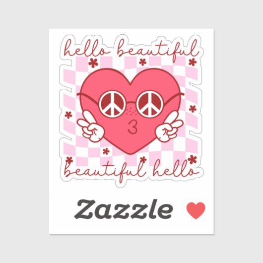 hallo prachtige roze harthart sticker (Vel)