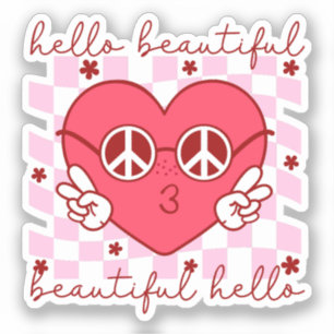 hallo prachtige roze harthart sticker