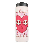 hallo prachtige roze harthart thermosbeker (Voorkant)