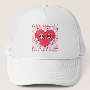 hallo prachtige roze harthart trucker pet