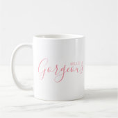 hallo Prachtige roze Script Moderne koffie Mok (Links)