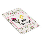 hallo prachtige  Roze Sinaasappel Wildlflower Magneet (Rechterzijde)