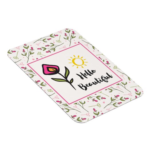 hallo prachtige  Roze Sinaasappel Wildlflower Magneet (Rechterzijde)