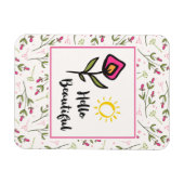 hallo prachtige  Roze Sinaasappel Wildlflower Magneet (Horizontaal)