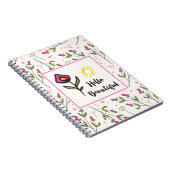 hallo prachtige Roze Sinaasappel Wildlflower Notitieboek (Rechterzijde)