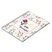 hallo prachtige Roze Sinaasappel Wildlflower Notitieboek (Linkerzijde)