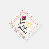 hallo prachtige  Roze Sinaasappel Wildlflower Servetten (Hoek)