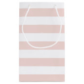 Hallo Prachtige Roze Streep & Blush Peony Gift Bag Klein Cadeauzakje (Achterkant)