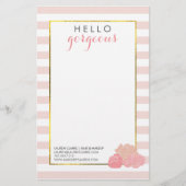 hallo prachtige roze streep en blush Peony Flyer (Voorkant)