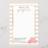 hallo prachtige roze streep en blush Peony Flyer (Voorkant)