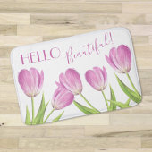 hallo prachtige roze Tulps Elegant Floral Badmat