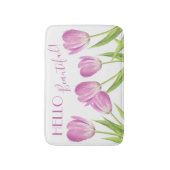 hallo prachtige  roze Tulps Elegant Floral Badmat (Voorkant Verticaal)
