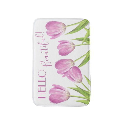 hallo prachtige  roze Tulps Elegant Floral Badmat (Voorkant Verticaal)