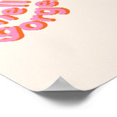 hallo prachtige roze typografische wandkunst poster (Hoek)