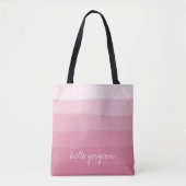 hallo prachtige roze Waterverf Dipdye Stripe Tote Bag (Voorkant)