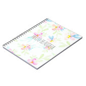 hallo prachtige roze Waterverf Floral Notitieboek (Linkerzijde)