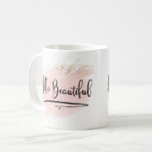 hallo Prachtige roze Waterverf Mok (Voorkant links)