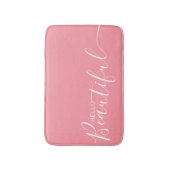 hallo prachtige roze witte typografie Modern  Badmat (Voorkant Verticaal)