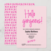 Hallo prachtige Roze XOXO vrijgezellenfeest Kaart (Voorkant / Achterkant)