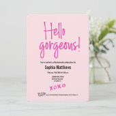 Hallo prachtige Roze XOXO vrijgezellenfeest Kaart (Staand voorkant)