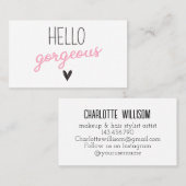 Hallo Prachtige schoonheidssalon Visitekaartje (Voorkant / Achterkant)