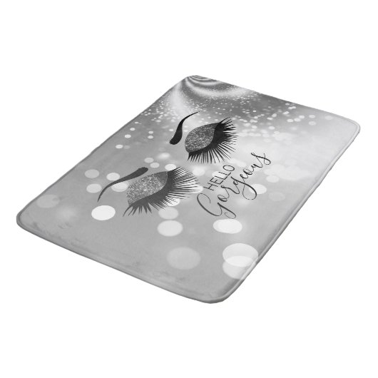 hallo prachtige Silver Glitter Eyes Badmat (Gekanteld)