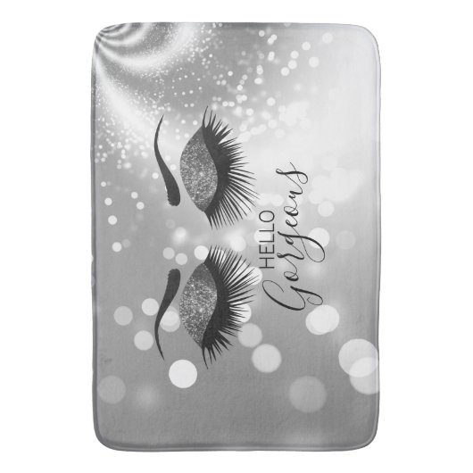hallo prachtige Silver Glitter Eyes Badmat (Voorkant Verticaal)
